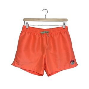 Chubbies Swim‎ Trunks Men's Size Medium Neon Orange Bright Lined Shorts Swim
